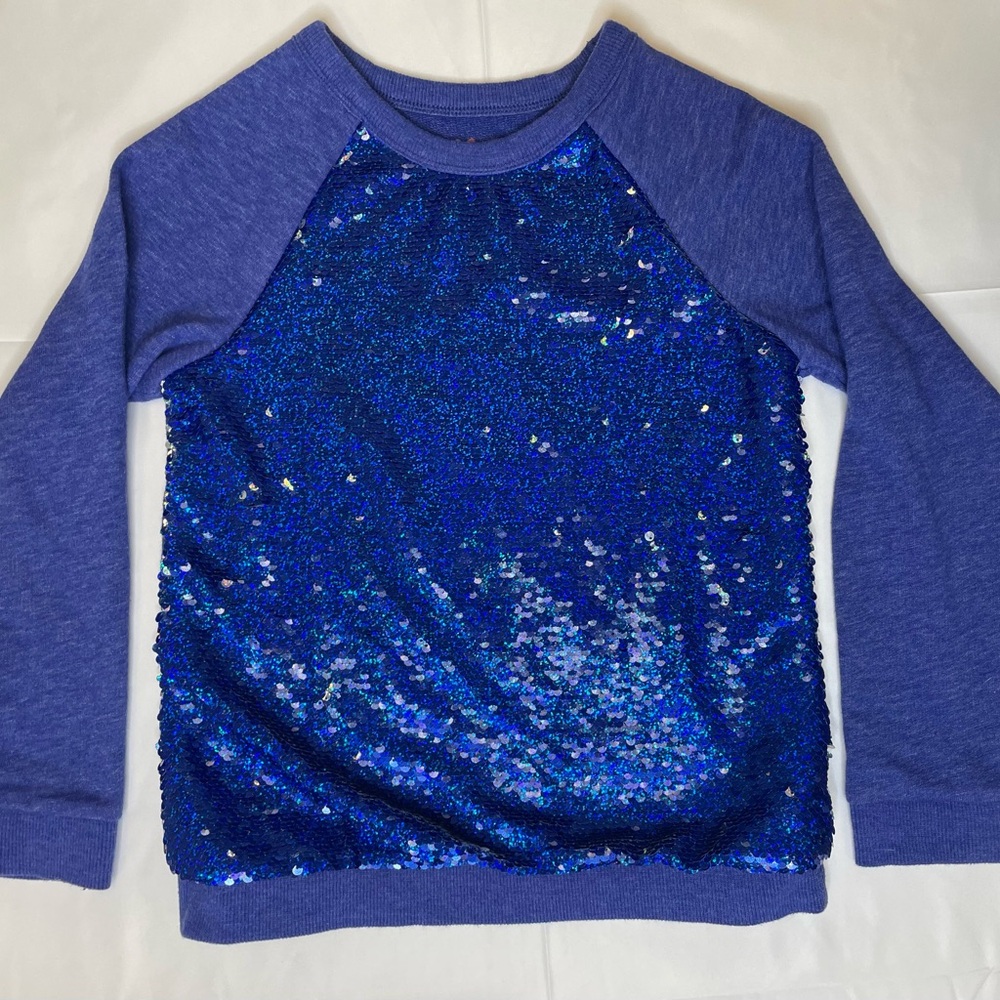 Cat & Jack Blue/Silver Sequin Kids Sweater